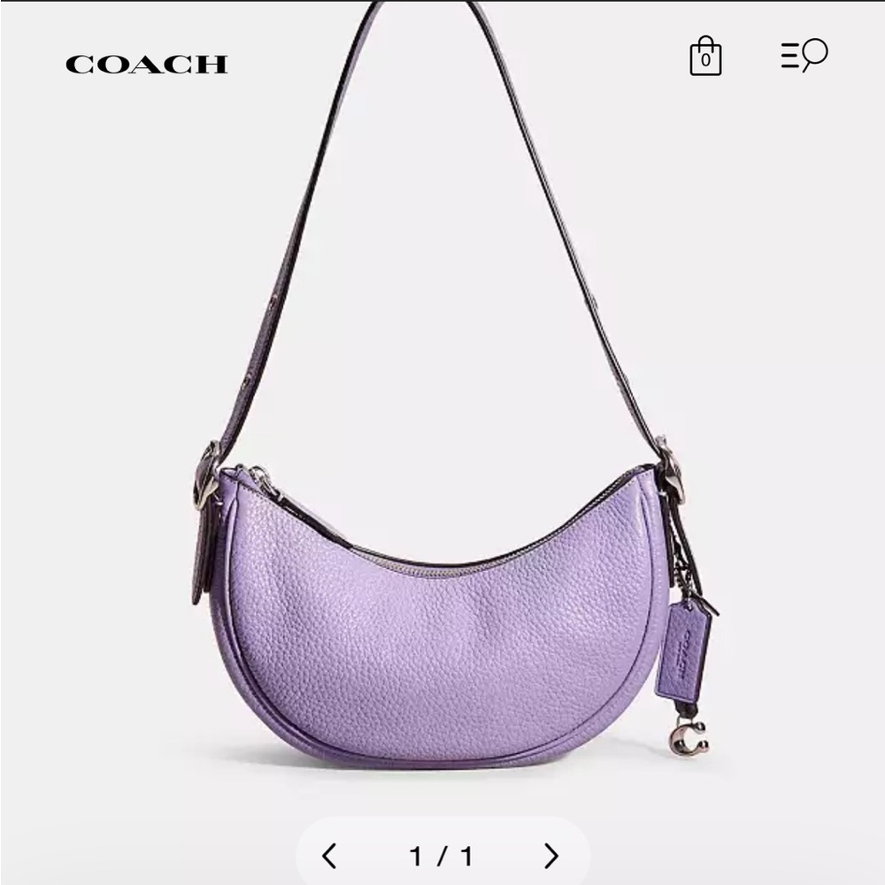 Coach Purple Crescent Shoulder Bag with Adjustable Strap